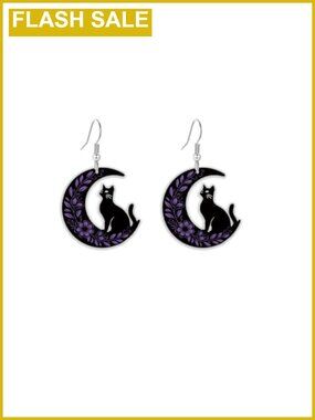Halloween Acrylic Dangle Earrings Glitter Ghost Witch Cosplay Fall